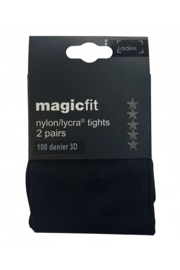100 Denier School Tights 2 Pack - Black