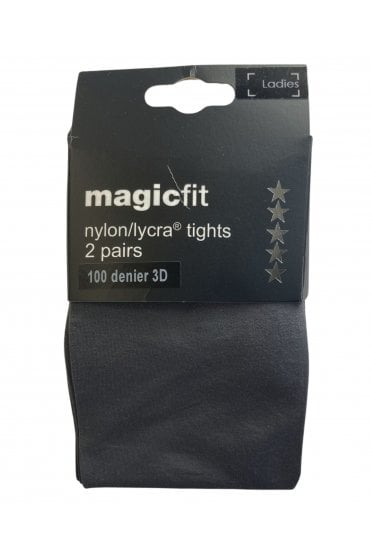 100 Denier School Tights 2 Pack - Grey