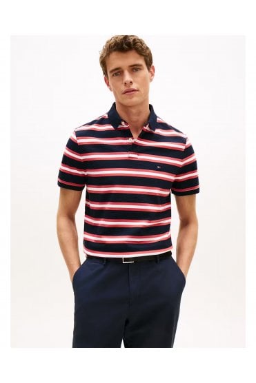 1985 TH Flex Organic Cotton Polo – Desert Sky / Heritage Pink Multi
