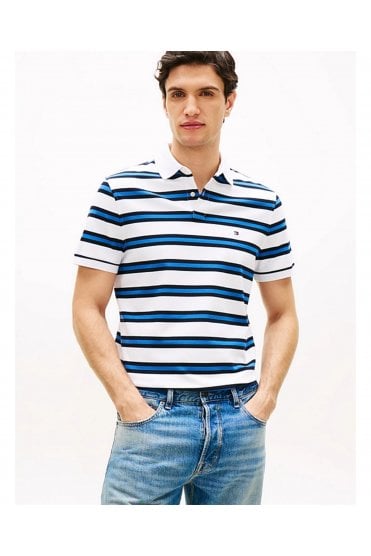 1985 TH Flex Organic Cotton Polo – White / Desert Sky