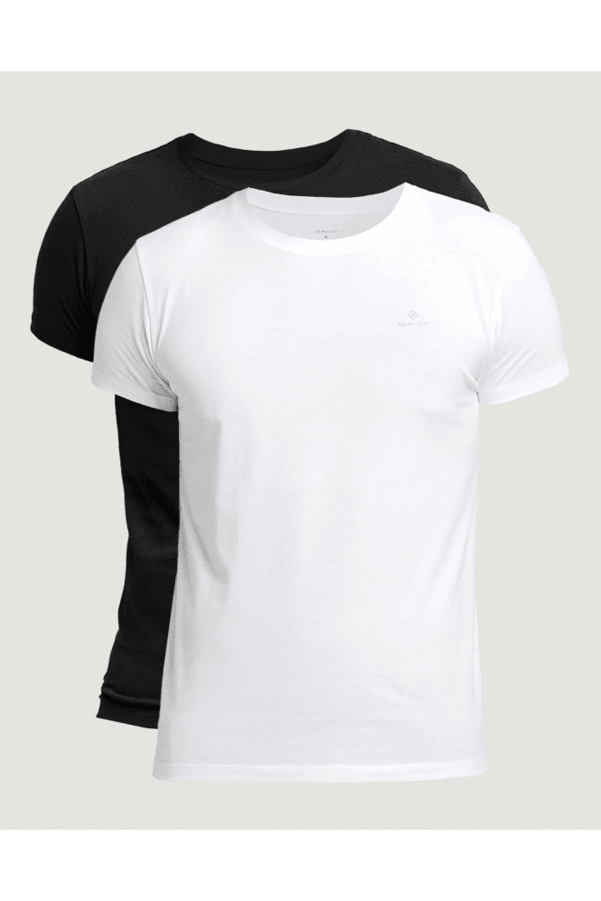 2-Pack Crew Neck T-Shirts - Black and White