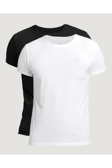 2-Pack Crew Neck T-Shirts - Black and White