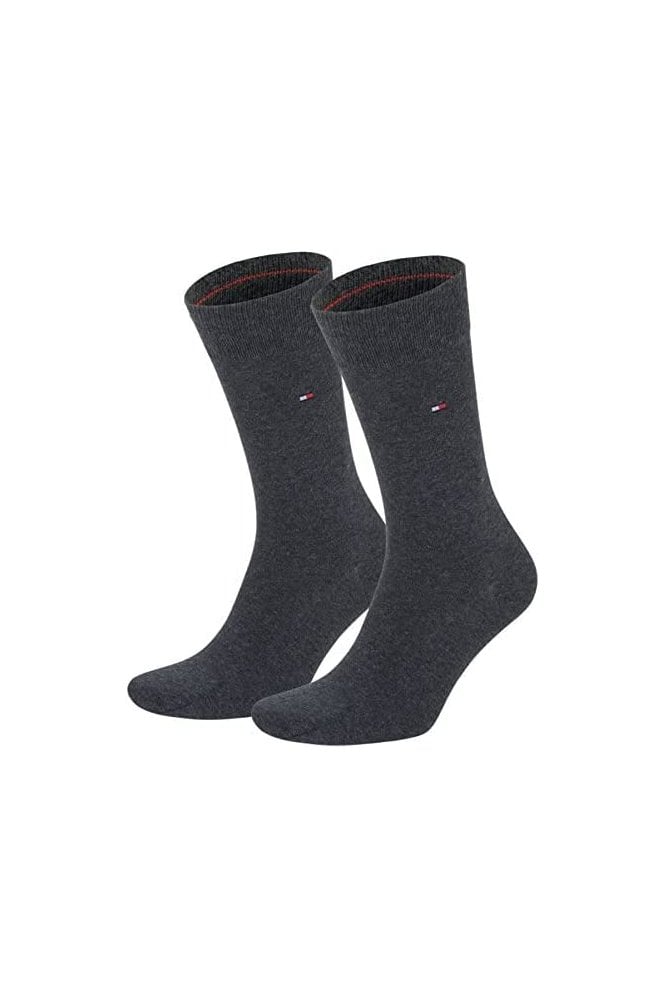 2-Pack Plain Socks - Charcoal