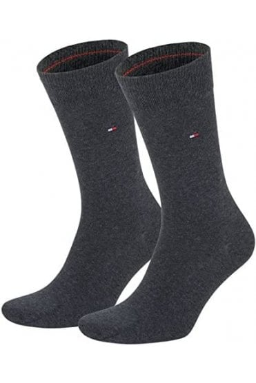 2-Pack Plain Socks - Charcoal