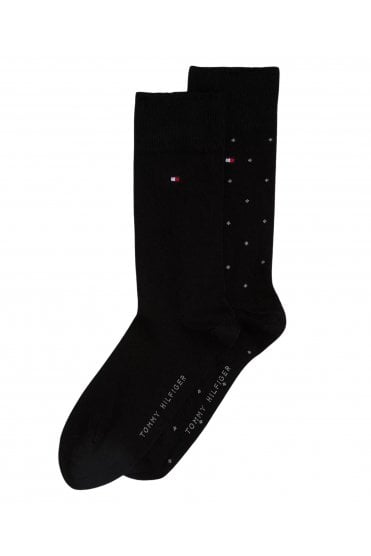 2-Pack Polka Dot Socks – Black