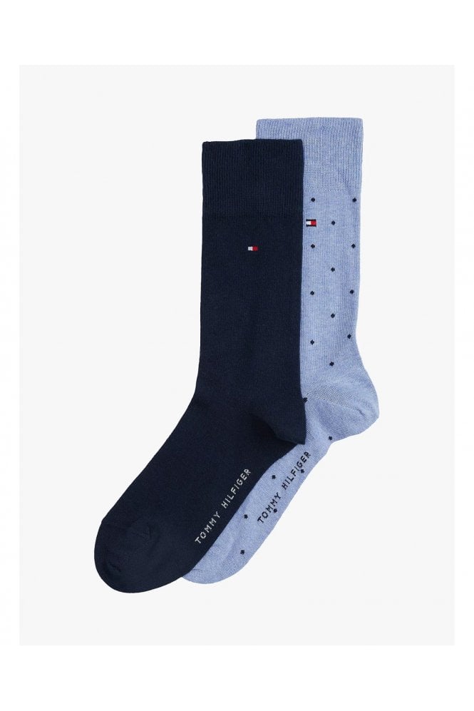 2-Pack Polka Dot Socks – Light Blue Melange