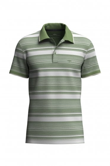 2-Tone Stripe Polo Shirt – Avocado