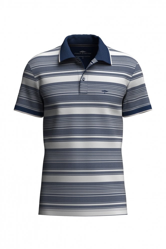 2-Tone Stripe Polo Shirt – Midnight