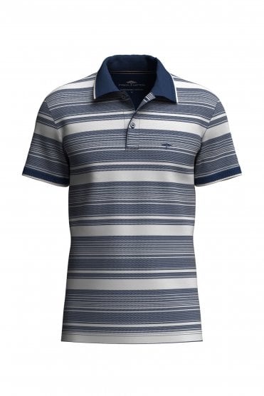 2-Tone Stripe Polo Shirt – Midnight