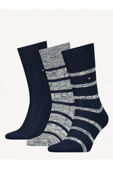 3-Pack Classics Mouliné Socks Gift Box – Navy