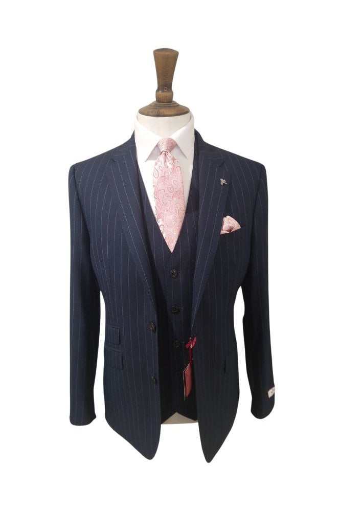 3 Piece Pinstripe Suit – Navy