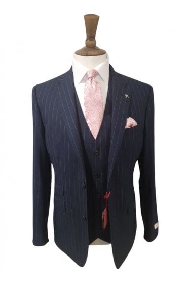 3 Piece Pinstripe Suit – Navy