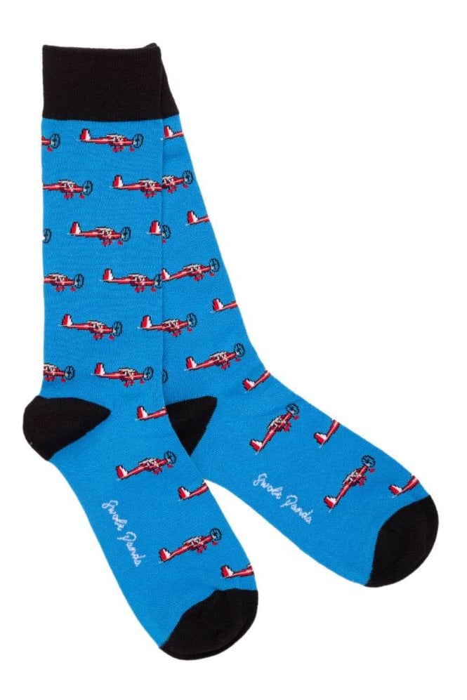 Aeroplane Bamboo Socks - Blue