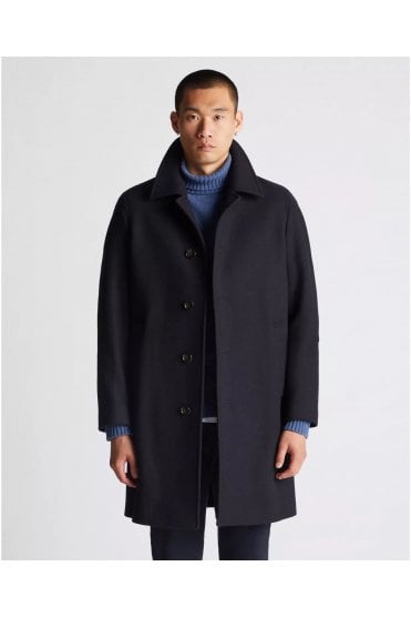 Aiden Wool-Blend Coat – Navy