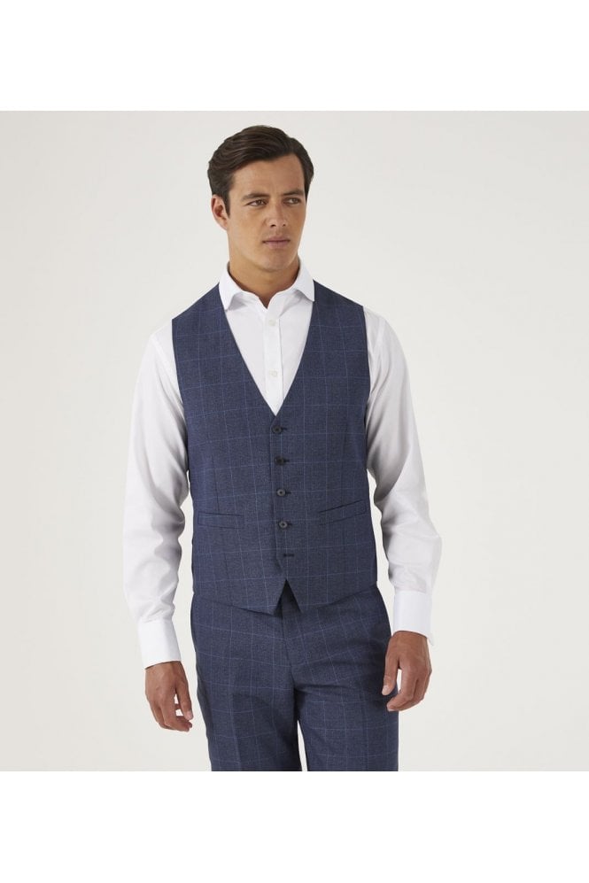 Anello SB Check Waistcoat – Blue