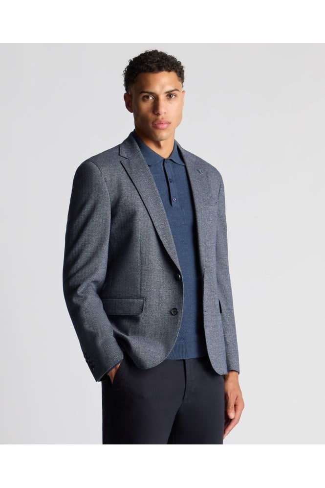 Angelo Slim Fit Herringbone Jacket – Blue
