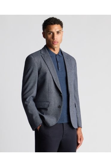 Angelo Slim Fit Herringbone Jacket – Blue