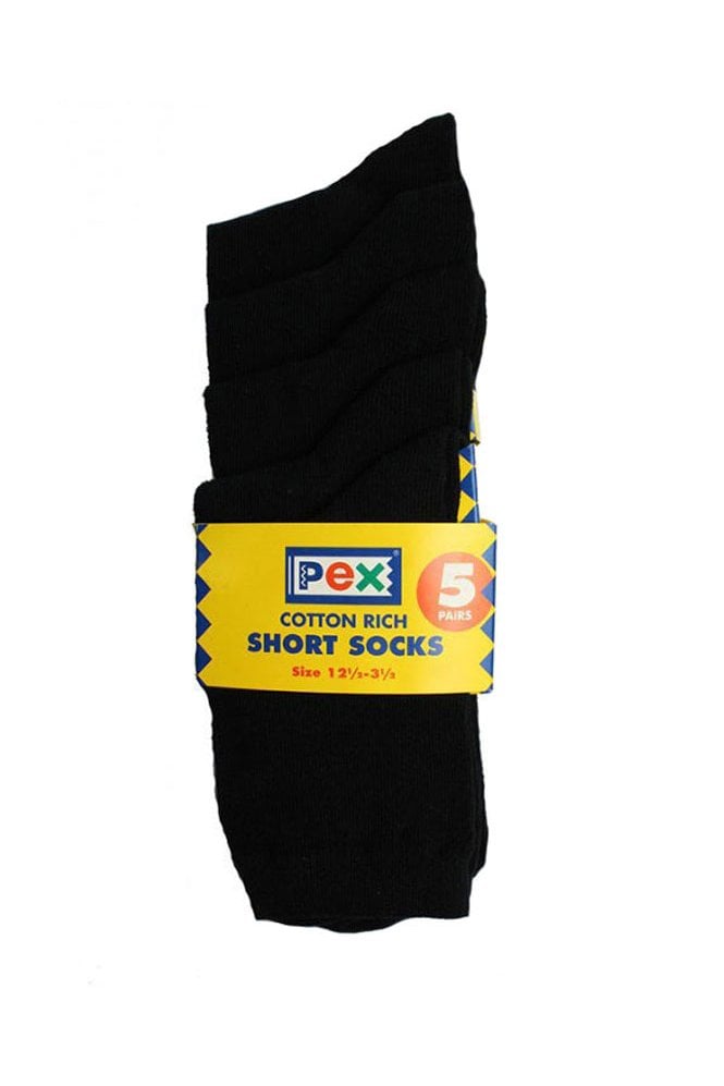 Award School Ankle Socks 5PK - Black