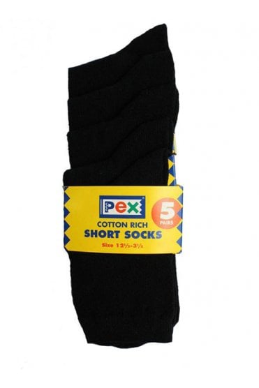Award School Ankle Socks 5PK - Black