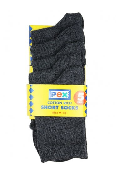 Award School Ankle Socks 5PK - Dark Grey