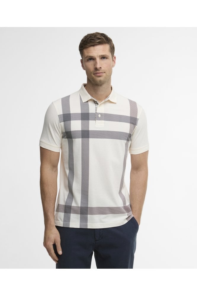 Blaine Tartan Short-Sleeved Polo Shirt – Whisper White