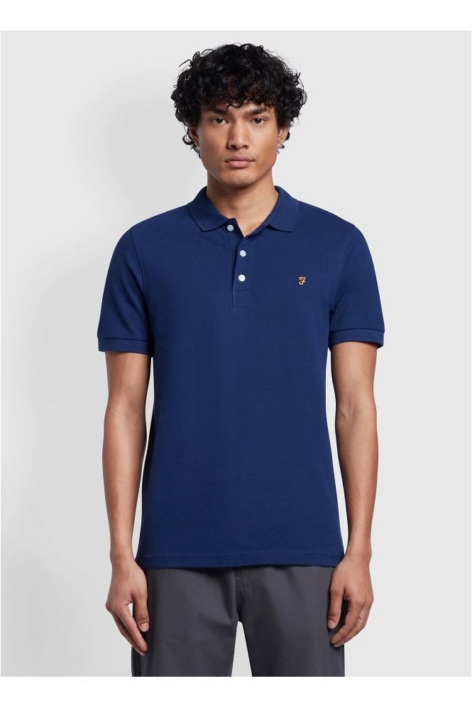 Blanes Slim Fit Short Sleeve Polo Shirt – Rich Indigo