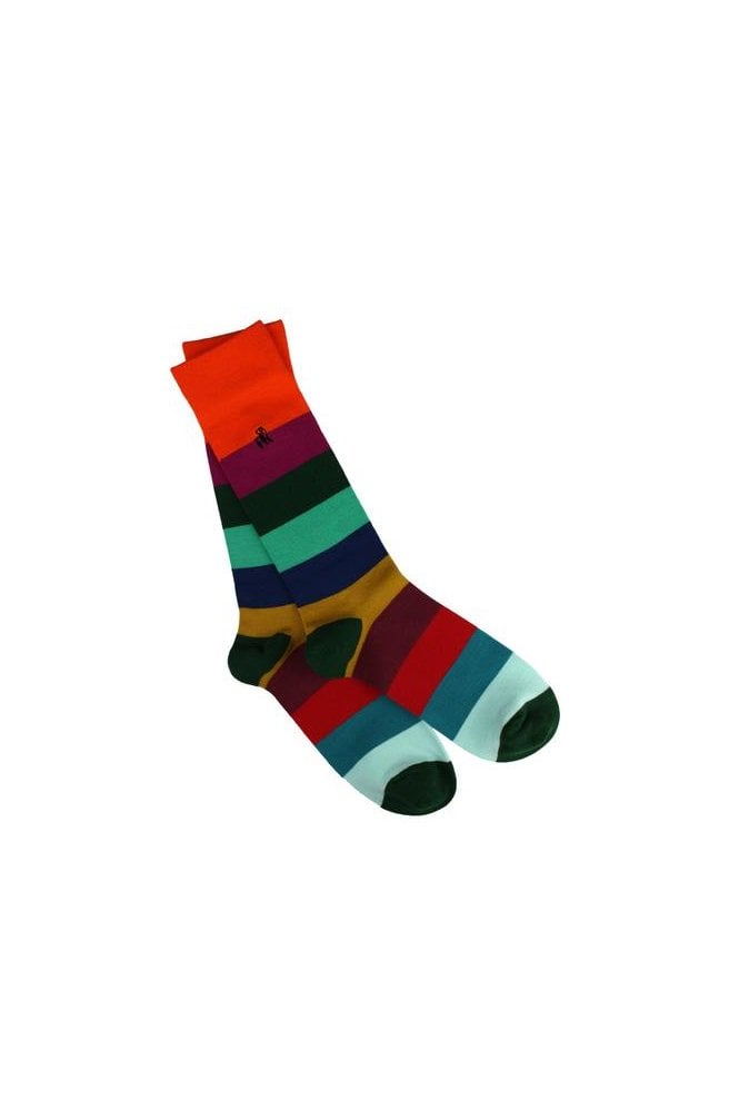 Block Striped Bamboo Socks - Multi