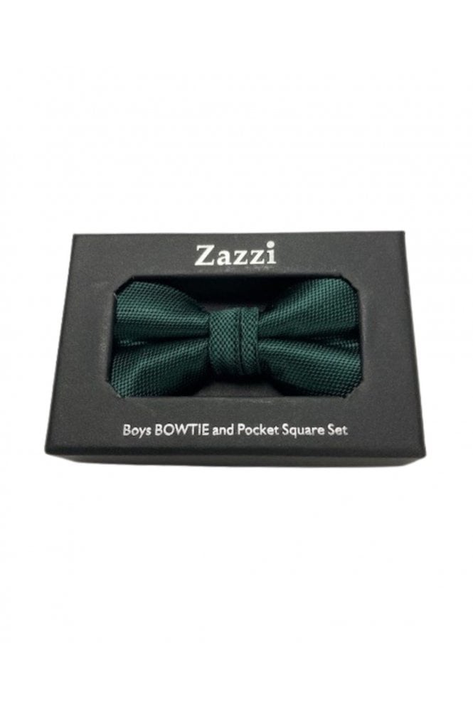 Boys Bow Tie and Pocket Square Set – Green