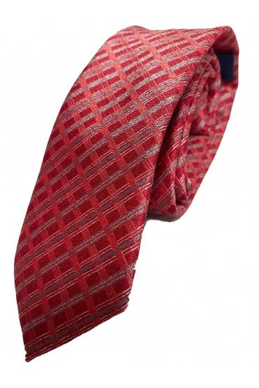 Boys Check Tie - Red