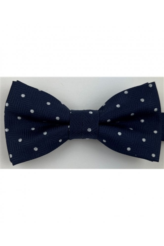 Boys Dot Bow Tie and Pocket Square Set – Dark Navy
