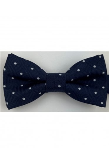 Boys Dot Bow Tie and Pocket Square Set – Dark Navy