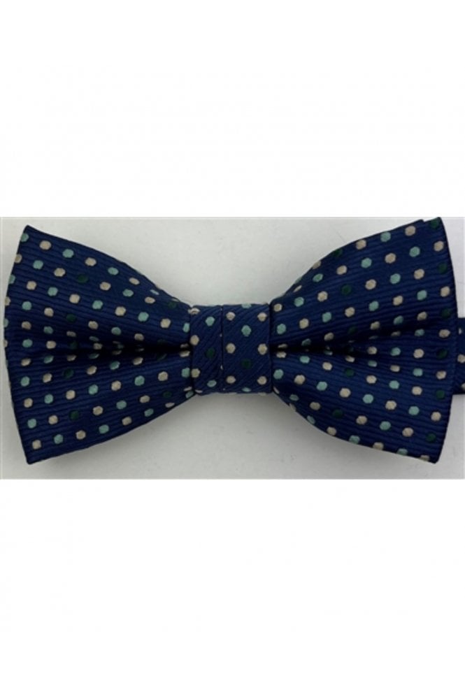 Boys Dot Bow Tie and Pocket Square Set – Navy