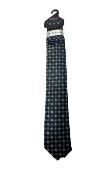 Boys Dot Tie and Pocket Square Set – Green/Navy