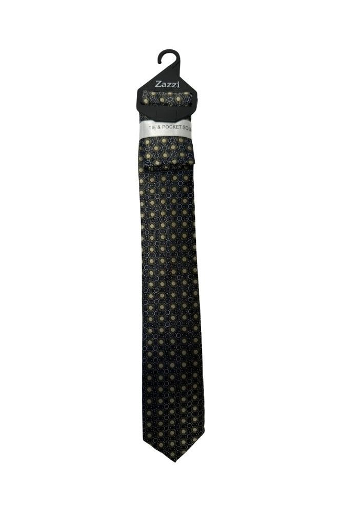 Boys Dot Tie and Pocket Square Set – Green / Silver