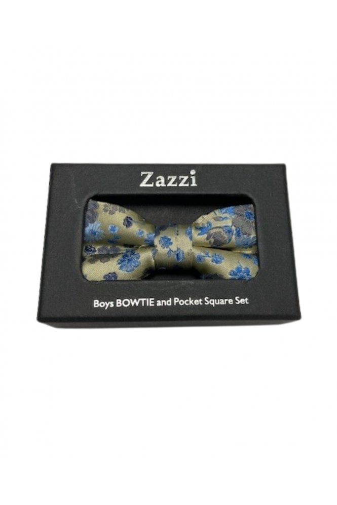 Boys Floral Bow Tie and Pocket Square Set – Yellow