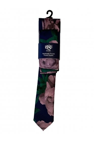 Boys Floral Tie and Pocket Square Set 
