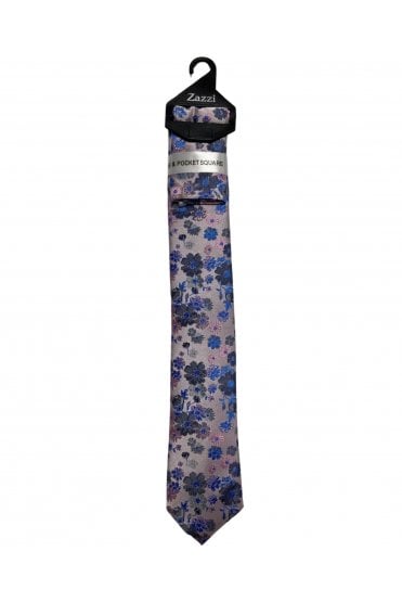 Boys Floral Tie and Pocket Square Set – Pink