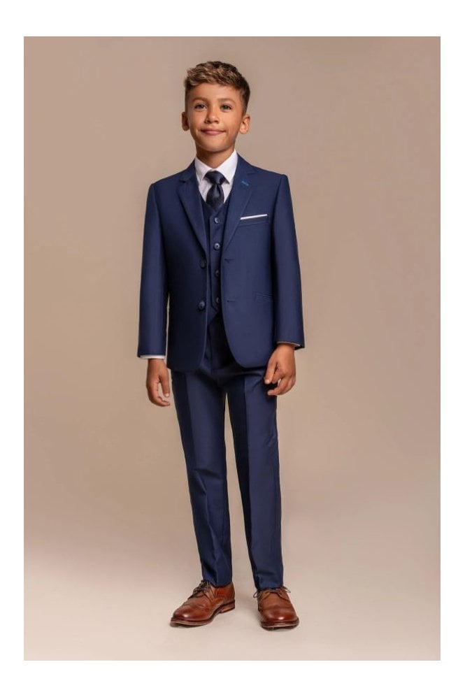 Boys Jefferson 3 Piece Suit - Navy