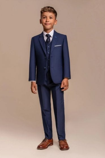 Boys Jefferson 3 Piece Suit - Navy