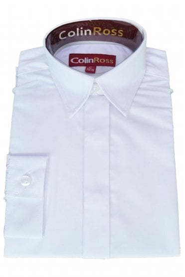 Boy's Long Sleeve Formal Dress Shirt - White 