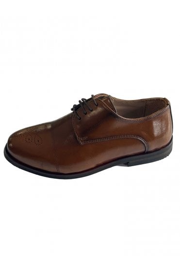 Boys Louis Brogue Shoes - Cognac