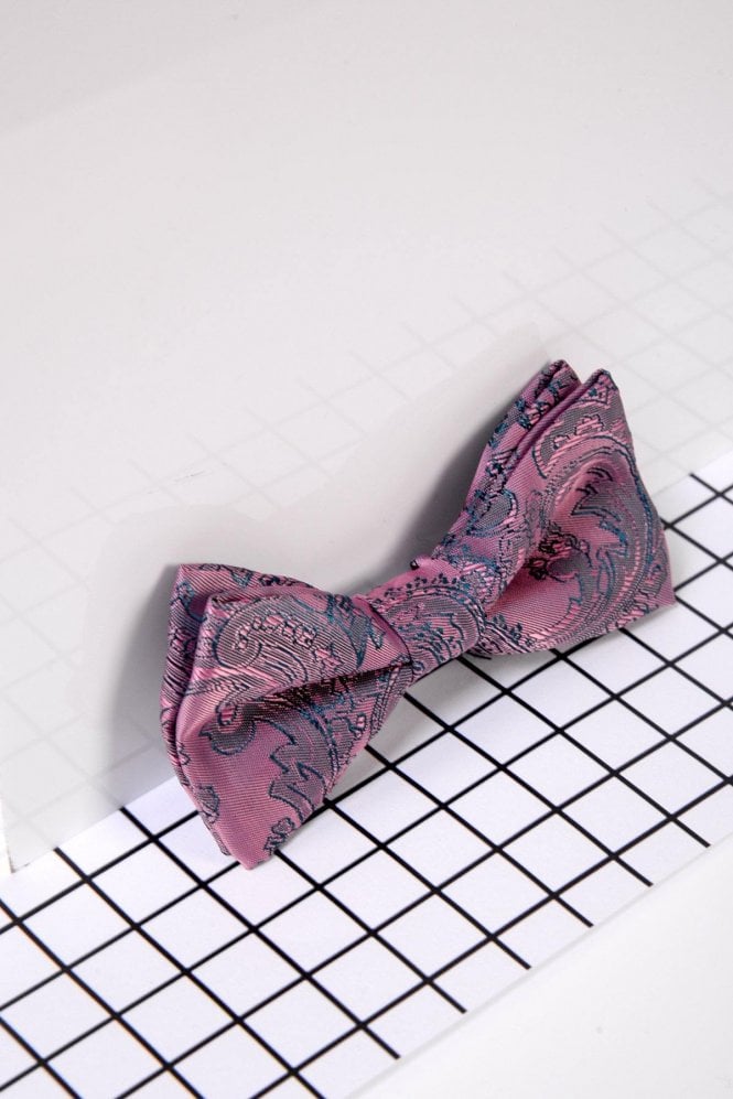 Boys Paisley Print Bow Tie - Pink