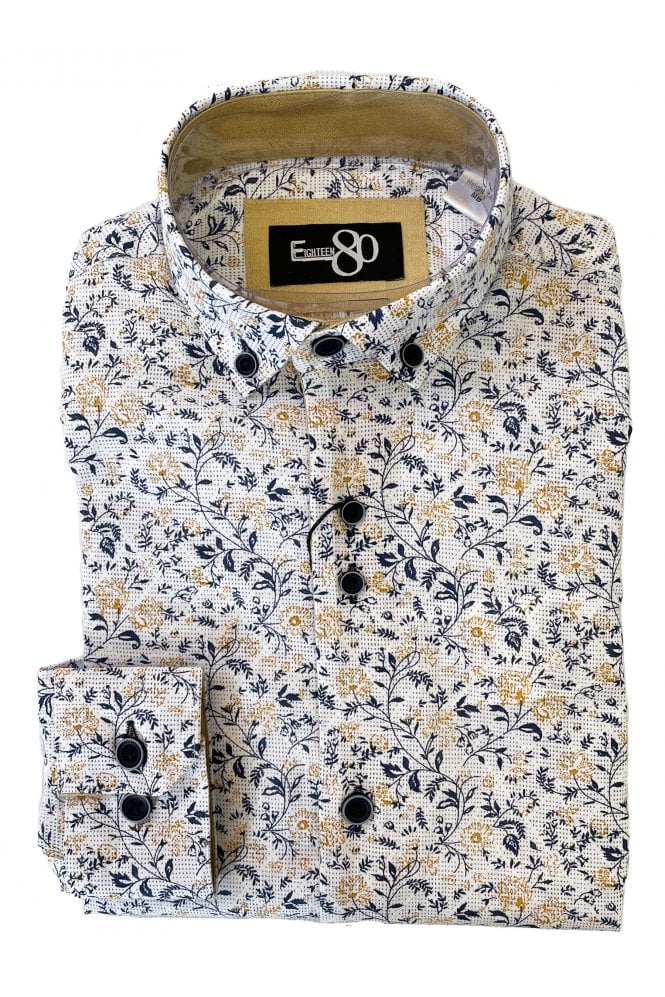 Boys Patterned Shirt - White