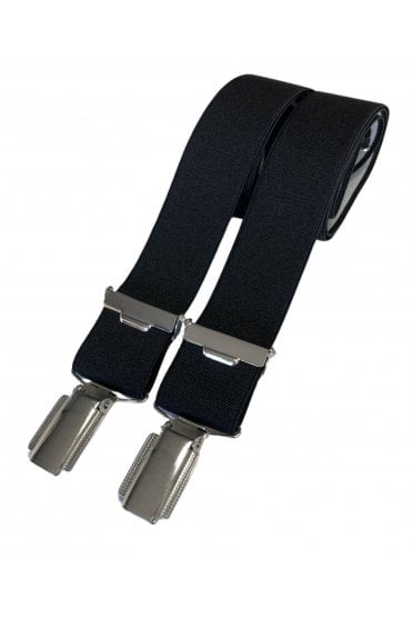 Boys Silver Clip Braces – Black