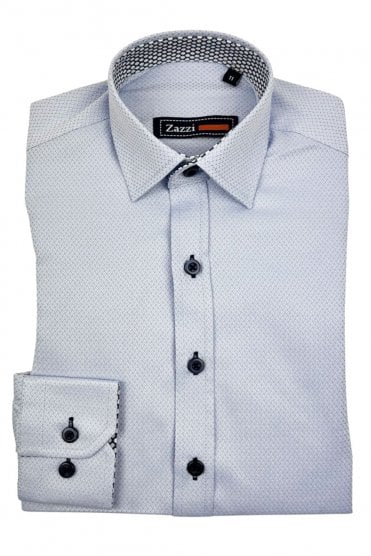 Boys Textured Long Sleeve Shirt – Blue