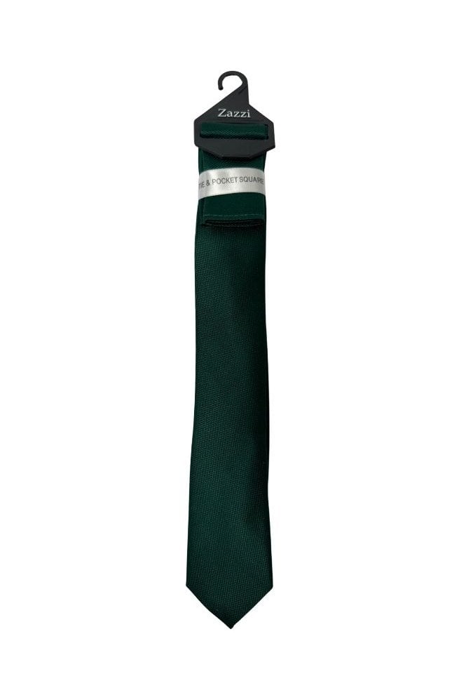 Boys Textured Tie and Pocket Square Set – Green