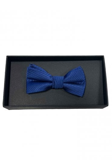 Boys Twill Stripe Bow Tie - Dark Blue