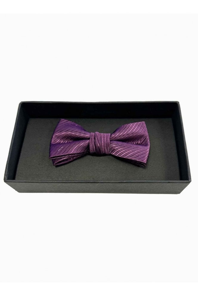 Boys Twill Stripe Bow Tie - Purple