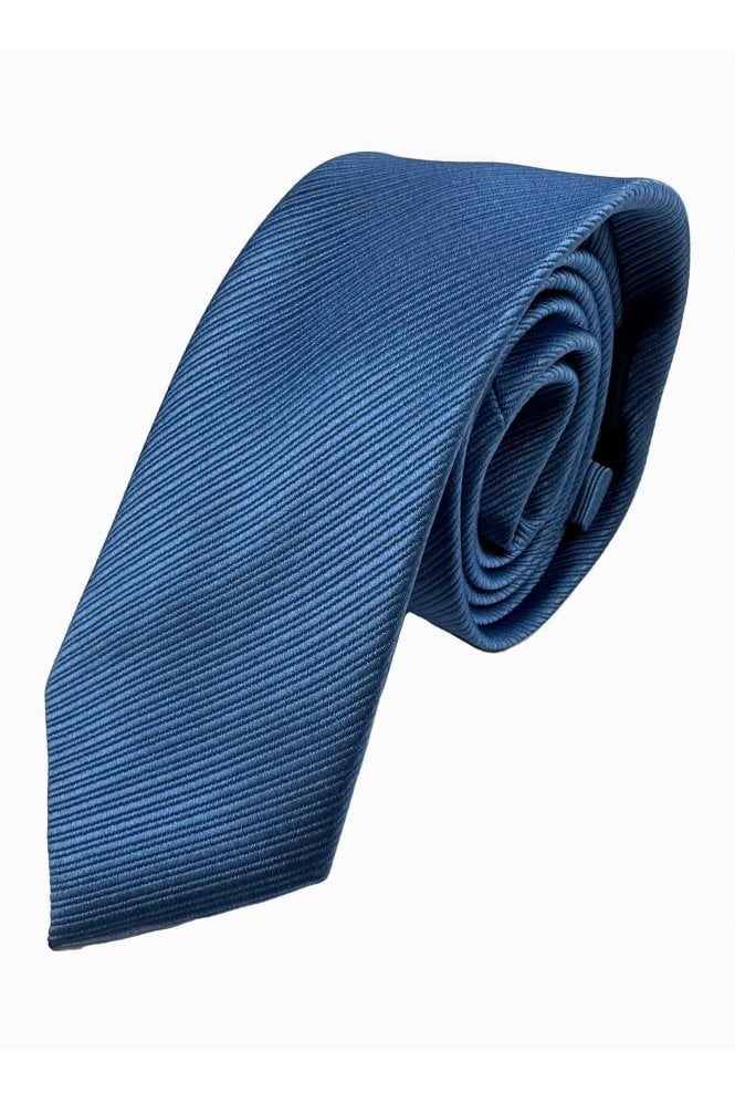 Boys Twill Stripe Tie - Blue
