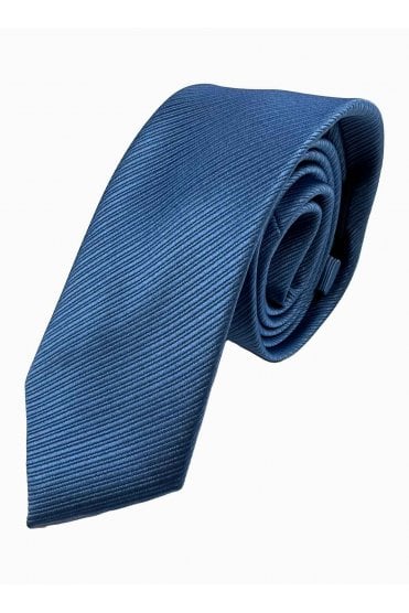 Boys Twill Stripe Tie - Blue
